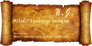 Mihálkovics Joakim névjegykártya